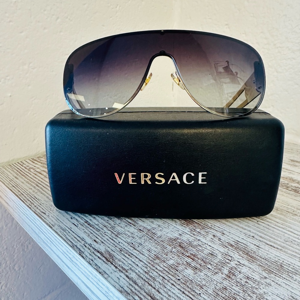Versace Black and Gold Sunglasses